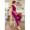 imagePRETTYGARDEN Womens Two Piece Tracksuit Casual Summer V Neck Short Sleeve Tops Drawstring Jogger Pants Lounge Outfit SetsPurple