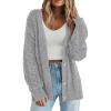 imagePRETTYGARDEN Womens Chunky Cardigan Sweaters 2025 Fall Oversized Cable Knit Long Sleeve Open Front Cardigans Winter ClothingGrey