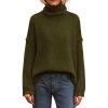 imagePRETTYGARDEN Womens Turtleneck Long Sleeve Sweater 2025 Fall Trendy Loose Fit Knit Tops Oversized Pullover SweatersArmy Green