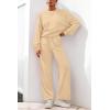 imagePRETTYGARDEN Women 2 Piece Outfits 2025 Fall Sweatsuits Crewneck Sweatshirt Wide Leg Sweatpants Lounge Sets TracksuitApricot