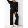 imagePRETTYGARDEN Women 2 Piece Outfits 2025 Fall Sweatsuits Crewneck Sweatshirt Wide Leg Sweatpants Lounge Sets TracksuitBlack
