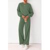 imagePRETTYGARDEN Women 2 Piece Outfits 2025 Fall Sweatsuits Crewneck Sweatshirt Wide Leg Sweatpants Lounge Sets TracksuitGreen