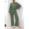 imagePRETTYGARDEN Women 2 Piece Outfits 2025 Fall Sweatsuits Crewneck Sweatshirt Wide Leg Sweatpants Lounge Sets TracksuitGreen