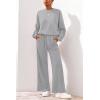 imagePRETTYGARDEN Women 2 Piece Outfits 2025 Fall Sweatsuits Crewneck Sweatshirt Wide Leg Sweatpants Lounge Sets TracksuitGrey