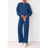 imagePRETTYGARDEN Women 2 Piece Outfits 2025 Fall Sweatsuits Crewneck Sweatshirt Wide Leg Sweatpants Lounge Sets TracksuitRoyal Blue