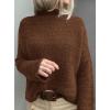 imagePRETTYGARDEN Womens Mock Neck Oversized Sweaters 2025 Long Sleeve Pullover Fall Sweater Knit Jumper Tops Winter ClothingBrown