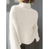 imagePRETTYGARDEN Womens Mock Neck Oversized Sweaters 2025 Long Sleeve Pullover Fall Sweater Knit Jumper Tops Winter ClothingWhite