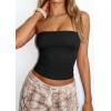 imagePRETTYGARDEN Women Tube Tops Strapless Going Out Crop Top 2026 Spring Fashion Y2K Summer Bandeau Shirt Beach Vacation ClothesBlack