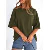 imagePRETTYGARDEN Womens 2026 Spring Going Out Tops Casual Short Sleeve Crewneck Loose Fit Basic Cute Tee Shirts Summer OutfitsArmy Green