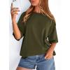 imagePRETTYGARDEN Womens 2026 Spring Going Out Tops Casual Short Sleeve Crewneck Loose Fit Basic Cute Tee Shirts Summer OutfitsArmy Green