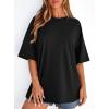 imagePRETTYGARDEN Womens 2026 Spring Going Out Tops Casual Short Sleeve Crewneck Loose Fit Basic Cute Tee Shirts Summer OutfitsBlack