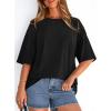 imagePRETTYGARDEN Womens 2026 Spring Going Out Tops Casual Short Sleeve Crewneck Loose Fit Basic Cute Tee Shirts Summer OutfitsBlack