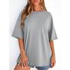 imagePRETTYGARDEN Womens 2026 Spring Going Out Tops Casual Short Sleeve Crewneck Loose Fit Basic Cute Tee Shirts Summer OutfitsGrey