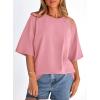 imagePRETTYGARDEN Womens 2026 Spring Going Out Tops Casual Short Sleeve Crewneck Loose Fit Basic Cute Tee Shirts Summer OutfitsPink