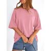 imagePRETTYGARDEN Womens 2026 Spring Going Out Tops Casual Short Sleeve Crewneck Loose Fit Basic Cute Tee Shirts Summer OutfitsPink