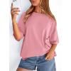imagePRETTYGARDEN Womens 2026 Spring Going Out Tops Casual Short Sleeve Crewneck Loose Fit Basic Cute Tee Shirts Summer OutfitsPink