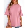 imagePRETTYGARDEN Womens 2026 Spring Going Out Tops Casual Short Sleeve Crewneck Loose Fit Basic Cute Tee Shirts Summer OutfitsPink