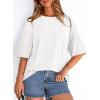imagePRETTYGARDEN Womens 2026 Spring Going Out Tops Casual Short Sleeve Crewneck Loose Fit Basic Cute Tee Shirts Summer OutfitsWhite