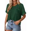 imagePRETTYGARDEN Womens 2026 Spring Short Sleeve Sweaters Lightweight V Neck Casual Going Out Summer Tops Beach Vacation ClothesGreen