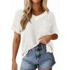 imagePRETTYGARDEN Womens 2026 Spring Short Sleeve Sweaters Lightweight V Neck Casual Going Out Summer Tops Beach Vacation ClothesWhite