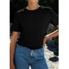 imagePRETTYGARDEN Womens Summer Tops 2026 Casual Basic Crewneck Short Sleeve Shirts Spring Fashion Clothing Going Out OutfitsBlack