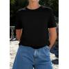 imagePRETTYGARDEN Womens Summer Tops 2026 Casual Basic Crewneck Short Sleeve Shirts Spring Fashion Clothing Going Out OutfitsBlack