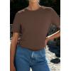 imagePRETTYGARDEN Womens Summer Tops 2026 Casual Basic Crewneck Short Sleeve Shirts Spring Fashion Clothing Going Out OutfitsBrown