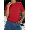 imagePRETTYGARDEN Womens Summer Tops 2026 Casual Basic Crewneck Short Sleeve Shirts Spring Fashion Clothing Going Out OutfitsRed