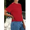 imagePRETTYGARDEN Womens Summer Tops 2026 Casual Basic Crewneck Short Sleeve Shirts Spring Fashion Clothing Going Out OutfitsRed