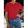 imagePRETTYGARDEN Womens Summer Tops 2026 Casual Basic Crewneck Short Sleeve Shirts Spring Fashion Clothing Going Out OutfitsRed