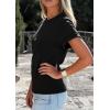 imagePRETTYGARDEN Womens Summer Tops 2026 Spring Casual Rolled Short Sleeve Basic Tees Crew Neck Work Shirts Fashion ClothingBlack