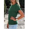 imagePRETTYGARDEN Womens Summer Tops 2026 Spring Casual Rolled Short Sleeve Basic Tees Crew Neck Work Shirts Fashion ClothingDark Green