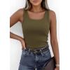 imagePRETTYGARDEN Womens Summer Tops 2026 Spring Cute Sleeveless Scoop Neck Workout Tank Top Casual Ribbed Knit Basic Cami ShirtsArmy Green