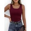imagePRETTYGARDEN Womens Summer Tops 2026 Spring Cute Sleeveless Scoop Neck Workout Tank Top Casual Ribbed Knit Basic Cami ShirtsBurgundy