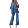 imagePRETTYGARDEN Two Piece Sets for Women Summer Fashion Lounge Matching Set 2026 Spring Travel Vacation Airport Outfits ClothingBlue