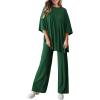 imagePRETTYGARDEN Two Piece Sets for Women Summer Fashion Lounge Matching Set 2026 Spring Travel Vacation Airport Outfits ClothingDark Green
