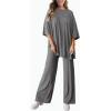 imagePRETTYGARDEN Two Piece Sets for Women Summer Fashion Lounge Matching Set 2026 Spring Travel Vacation Airport Outfits ClothingDark Grey