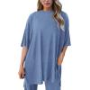 imagePRETTYGARDEN Two Piece Sets for Women Summer Fashion Lounge Matching Set 2026 Spring Travel Vacation Airport Outfits ClothingGrey Blue