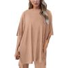 imagePRETTYGARDEN Two Piece Sets for Women Summer Fashion Lounge Matching Set 2026 Spring Travel Vacation Airport Outfits ClothingKhaki