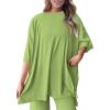 imagePRETTYGARDEN Two Piece Sets for Women Summer Fashion Lounge Matching Set 2026 Spring Travel Vacation Airport Outfits ClothingLight Green