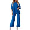 imagePRETTYGARDEN Two Piece Sets for Women Summer Fashion Lounge Matching Set 2026 Spring Travel Vacation Airport Outfits ClothingRoyal Blue