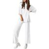 imagePRETTYGARDEN Two Piece Sets for Women Summer Fashion Lounge Matching Set 2026 Spring Travel Vacation Airport Outfits ClothingWhite