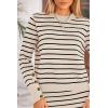 imagePRETTYGARDEN 2 Piece Skirts Sets for Women Fall Fashion 2026 Striped Sweater Dress Knit Lounge Travel Outfits Winter ClothingApricot Stripe