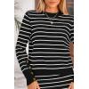 imagePRETTYGARDEN 2 Piece Skirts Sets for Women Fall Fashion 2026 Striped Sweater Dress Knit Lounge Travel Outfits Winter ClothingBlack Stripe