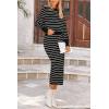 imagePRETTYGARDEN 2 Piece Skirts Sets for Women Fall Fashion 2026 Striped Sweater Dress Knit Lounge Travel Outfits Winter ClothingBlack Stripe