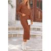 imagePRETTYGARDEN 2 Piece Skirts Sets for Women Fall Fashion 2026 Striped Sweater Dress Knit Lounge Travel Outfits Winter ClothingBrick Red Stripe