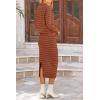 imagePRETTYGARDEN 2 Piece Skirts Sets for Women Fall Fashion 2026 Striped Sweater Dress Knit Lounge Travel Outfits Winter ClothingBrick Red Stripe