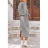imagePRETTYGARDEN 2 Piece Skirts Sets for Women Fall Fashion 2026 Striped Sweater Dress Knit Lounge Travel Outfits Winter ClothingGrey White Stripe