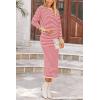 imagePRETTYGARDEN 2 Piece Skirts Sets for Women Fall Fashion 2026 Striped Sweater Dress Knit Lounge Travel Outfits Winter ClothingPink Stripe