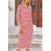 imagePRETTYGARDEN 2 Piece Skirts Sets for Women Fall Fashion 2026 Striped Sweater Dress Knit Lounge Travel Outfits Winter ClothingPink Stripe